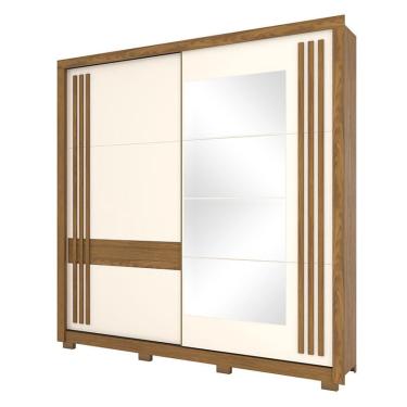 Imagem de Guarda Roupa Aston Espelho e Cômoda Ravenna Off White Cabeceira Ana 140 cm Material Sintético - Henn