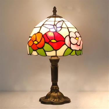 Imagem de Lâmpada de mesa vintage americana LED Luxo Criatividade Sala de estar Quarto Estudo Quarto de criança Villa Hotel Cor Vidro Mesa Luz (Estilo 19)