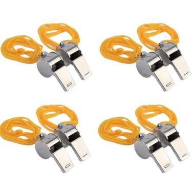 Imagem de Apito De Jogo Futebol Treino Jogo Metal 1Fit Kit C/8 Unidades - Wester