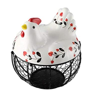 Imagem de Cesta de armazenamento Sck Fruit Basket coleção criativa acessórios de cozinha de cerâmica para galinha