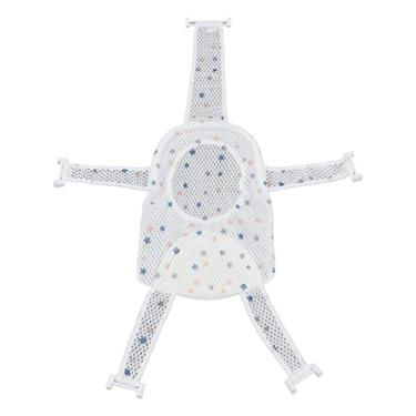 Imagem de Rede de suporte de assento de banho de cinco cantos, antiderrapante, ajustável, universal, respirável, rede de banho para bebês, estrela infantil, esponja macia, design antiderrapante, adequada para