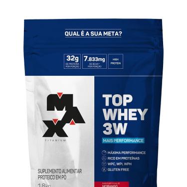 Imagem de Top Whey 3W Max Titanium (1,8kg) Morango
