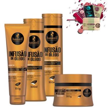 Imagem de Kit Haskell Infusão de Óleos Sh Cond Másc 300gr Leave 150gr