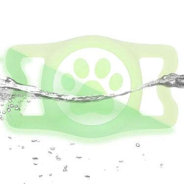Imagem de WhoseID Suporte para Airtag IP68 Waterpoof para cães, suporte de silicone elástico para Apple Air Tag, para coleira de cachorro e gato, adequado para coleira de todas as larguras (luminosa)