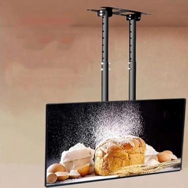 Imagem de CUTPOIY Suporte de parede de TV ajustável para teto, suporte de TV de dois polos, para pendurar em tela plana de LED de 55 a 100 polegadas para TVs de 26 a 70 polegadas