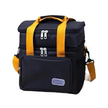 Imagem de Bolsa Termica Expansível De Grande Capacidade Para Piquenique Adequado Para Viagens Ao Ar Livre Na Praia(PRETO-M-1)