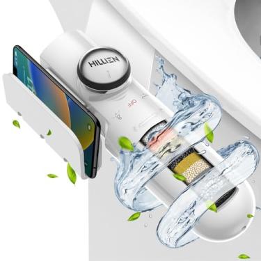 Imagem de Acessório de bidê ultrafino para vaso sanitário com filtro, livre-se do cloro, pH equilibrado, alta pressão ajustável para limpeza completa, bicos duplos não elétricos (frontal/traseiro) para todos,