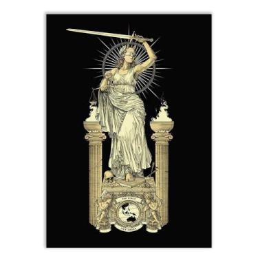 Imagem de Placa Decorativa Themis Deusa Da Justiça Balança Decoração Poster Quarto Sala