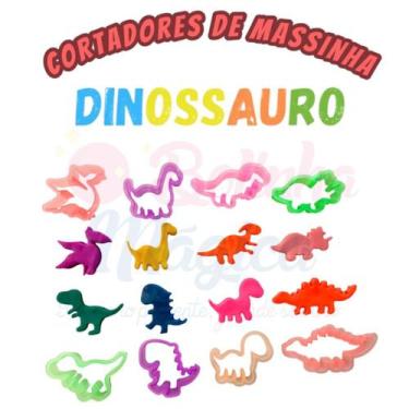 Imagem de 60 Cortador Forminha Dinossauro Massinha Modelar Biscoito Moldes Lembr