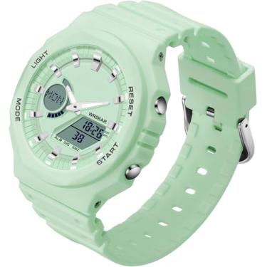 Imagem de findtime Relógios digitais unissex verdes, para homens, mulheres, à prova d'água, esportes, eletrônicos, relógios de pulso masculinos Reloj Deportivo para Hombre LED cronômetro, Verde, Casual