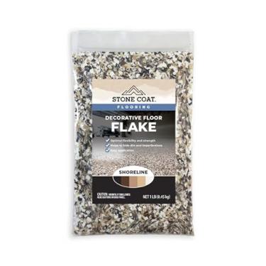 Imagem de Saco de revestimento de pedra para bancadas Floco de piso 450 g, costa, sistema de flocos epóxi de força industrial para garagem, misturas personalizadas para instalação DIY em um dia, enfeite seu