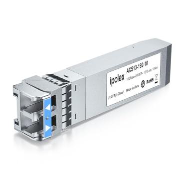 Imagem de ipolex Módulo monomodo SFP+ 10GBase LR, transceptor de fibra óptica 10G SFP LC 1310nm para Cisco SFP-10G-LR, Ubiquiti UniFi UF-SM-10G, Meraki MA-SFP-10GB-LR, Netgear AXM762, Mikrotik e mais, até 10 KM