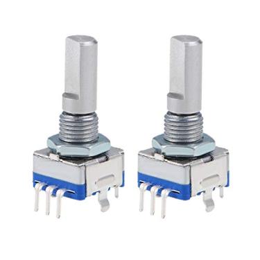 Imagem de uxcell Potenciômetro digital de 360 graus EC11 5 pinos 20 mm eixo D 2 peças