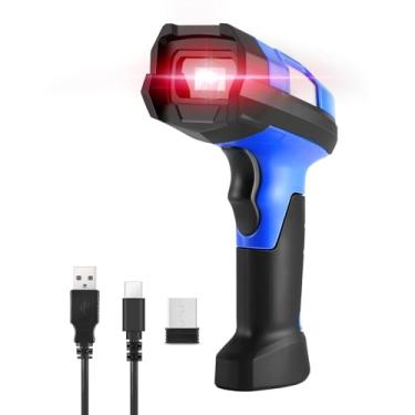 Imagem de Scanner de código de barras industrial atualizado sem fio, scaners de código de barras a laser 1D 2 em 1 Plug and Play, resistente, resistente e à prova d'água IP65, leitor de código de barras