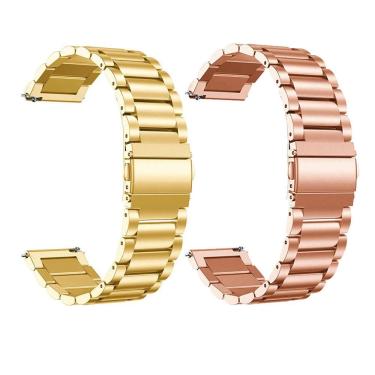 Imagem de Pulseira Para Smartwatch Relogio Kit 2 Uni 3 Elos Inox Sma