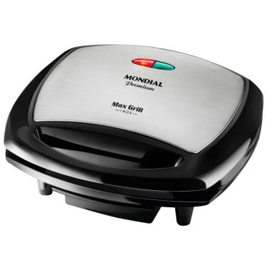 Imagem de Grill Premium Max Grill G07 Com Bandeja Coletora Mondial Preto Com Inox 110V