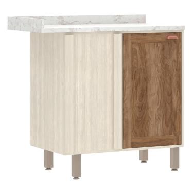 Imagem de Balcão Canto Reto e Tampo 95 Cm De Abrir 1 Prateleira Sofia Pátina Com Moscatto