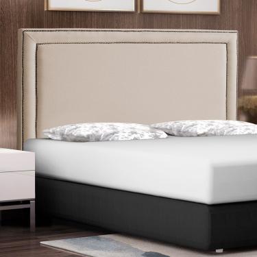 Imagem de Cabeceira Cama Box Casal King Size Maísa 195cm Com Frame Suede Bege - Abmaza
