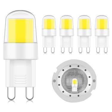 Imagem de Megereet Lâmpadas Led G9 20W 25W Equivalente A Halogênio 2W 2 Pinos Base Jcd Bi-Pino Cob Lâmpada Mini Luz Do Dia Branca 6000K 110V 120V Para Luzes De Coifas, Fornos Micro-Ondas, Lustres (Pacote Com