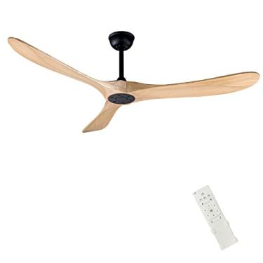 Imagem de FOBLKS Ventilador De Teto Moderno 60", Quarto Com Controle Remoto, 2 Hastes, Motor Cc Reversível 27 W, Silencioso E Econômico