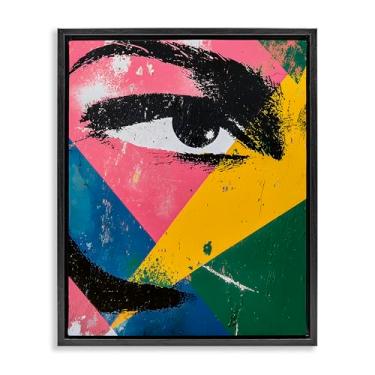 Imagem de Stupell Industries Design de arte de parede em tela flutuante com moldura preta Dynamic Fractal Eyes por Walker Noble, 63 x 78 cm