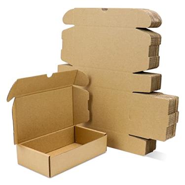 Imagem de Pearwow Caixas De Remessa Pearwow, Pacote Com 25, 8 X 4,2" Papelão Ondulado Marrom Resistente, Para Embalagem Pequenas Empresas, Correspondência, Artesanato, Presentes, Remessa, Armazenamento