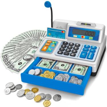 Imagem de Caixa registradora de brinquedos BAODLON 103 unidades com microfone pa