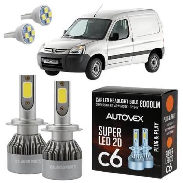 Imagem de Ultra LED C6 H7 Lâmpada Farol Baixo Partner 2010 A 2014 T10 - Autovex
