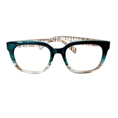 Imagem de Armação Óculos Grau p/Perto Retangular Gatinho Azul Leopardo Para Leitura (+1.75)