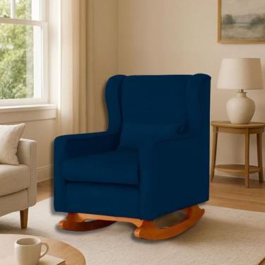 Imagem de Poltrona de Amamentar Descanso e Leitura de Balanço Ágata Suede - Tati