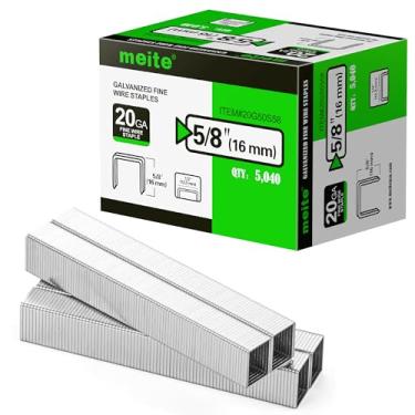 Imagem de Meite 20GA 50Series 5016 1/2 polegada Coroa por Comprimento da Perna 1,5 cm Grampos de arame galvanizados finos (5000 peças/caixa) (pacote com 1)