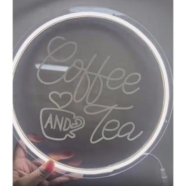 Imagem de Placa em led cantinho do café, coffe - 30 cm com fonte - luminaria cof