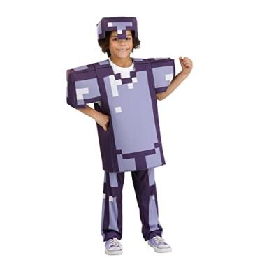 Imagem de Disguise Fantasia infantil de luxo Minecraft Enchanted Diamond Armor (10/12), Roxa, 10/12