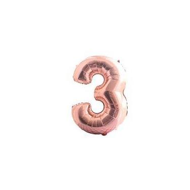 Imagem de Balão Metalizado Número Rose Gold de 40cm (16 Polegadas) - Rose Gold -