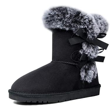 Imagem de Botas de inverno femininas clássicas com forro de pele na panturrilha da WFL, New Black, 8