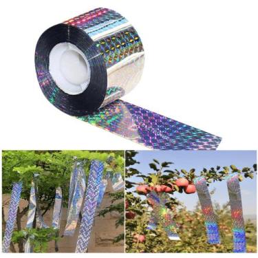 Imagem de KIT Fita Refletiva Espanta Pássaro Pombo P/ Sacada E Jardins 45m Cor R