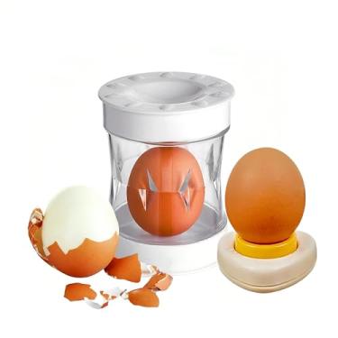 Imagem de Ferramenta de descascador de ovos cozidos com furador de ovos – Conjunto de remoção de casca fácil para ovos perfeitamente descascados, utensílio de cozinha para cozinhar, saladas, ovos cozidos e
