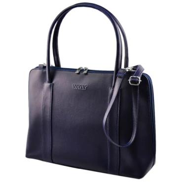 Imagem de Bolsa Executiva Feminina Sintético Vayly para Notebook, Tablet e Documentos com Alça de Ombro Regulável (Azul Marinho)