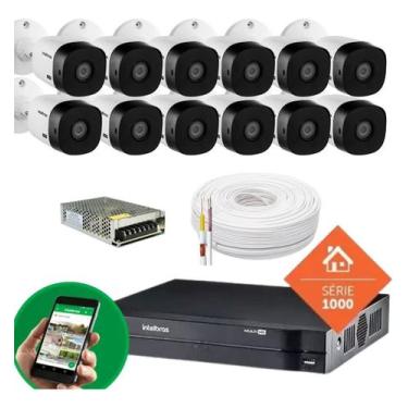 Imagem de Kit Cftv 12 Câmeras Intelbras 1220 Full Hd Dvr 16 Canais