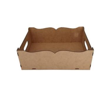 Imagem de Bandeja em MDF cru 32cm x 24,5cm x 11cm - Cortado a Laser - Arte Magaz