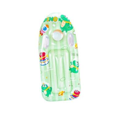 Imagem de menolana Prancha de surfe inflável com alças, almofada flutuante para natação, brinquedo leve e divertido para crianças, prancha de surfe para festa na praia, Dinossauro