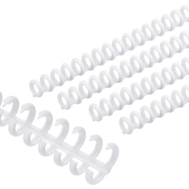 Imagem de PATIKIL Anel de encadernação espiral de 8,5 mm (0,3"), 20 peças, 30 anéis, capacidade de 25 folhas, pente para encadernação de folhas de papel, caderno, calendário, imagem álbum, branco