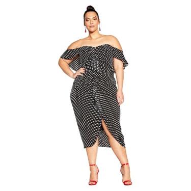 Imagem de City Chic Women's Apparel Vestido feminino plus size Gina Spot, Bolinhas pretas, 23 Plus Size