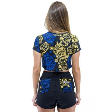 Imagem de Blusa Feminina Cyclone Dif Cropped Shaolin, Preto, M
