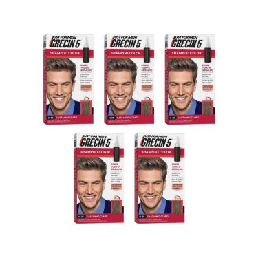 Imagem de Grecin 5 Shampoo Tonalizante Castanho Claro - Kit Com 5Un