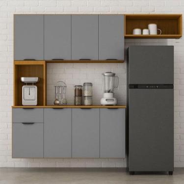 Imagem de Cozinha Compacta Aura 8 Portas com Nicho Integrado Praticidade Fácil L