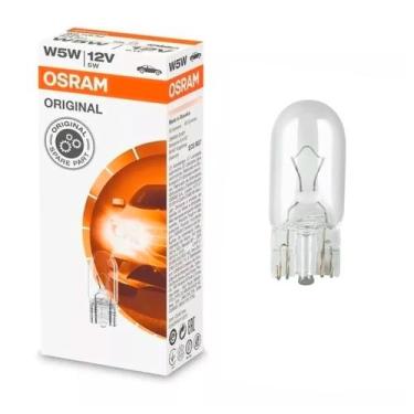 Imagem de Lampada Automotiva Pingão Vidro T10 Osram Original 12v 5w 4300K Base V
