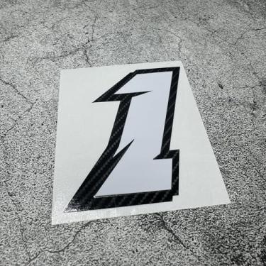 Imagem de Adesivos de fibra de carbono, fita numérica de corrida motorizada para capacete, bicicleta, ciclismo, caixa de tanque de óleo, estilo de carro (1, altura 10 cm)