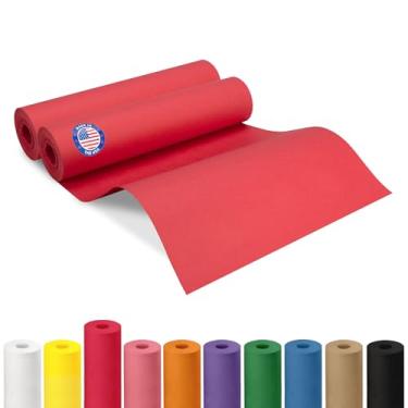 Imagem de IDL Packaging Rolo de papel kraft vermelho de 30,5 m x 30,048 cm, pacote com 2 - Papel artesanal de qualidade feito nos EUA para embrulho de presente, artes e artesanato infantil, projetos escolares