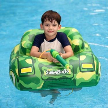 Imagem de Free Swimming Baby Boias De Piscina Swimbobo Tank Com Pistola D'Água Para Crianças Pequenas, Boias De Piscina, Brinquedos De Festa Na Praia Para Meninos E Meninas (Tanque Verde)